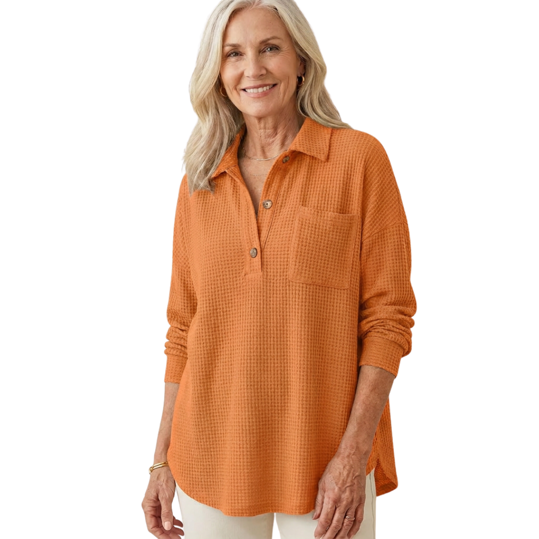 KATHRYN™ – Casual Lightweight Button V Neck Tunic Blouse