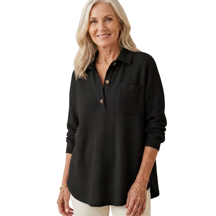 KATHRYN™ – Casual Lightweight Button V Neck Tunic Blouse