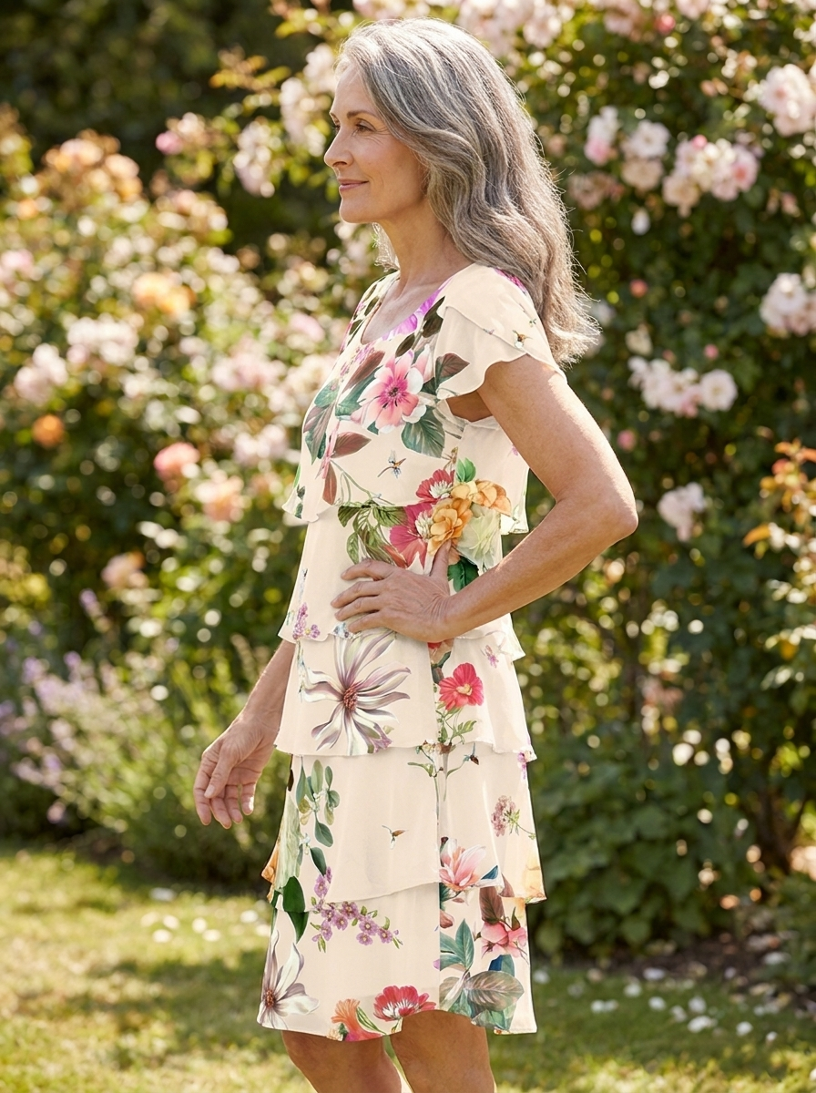 Helena | Elegant Comfort Ruffle Dress