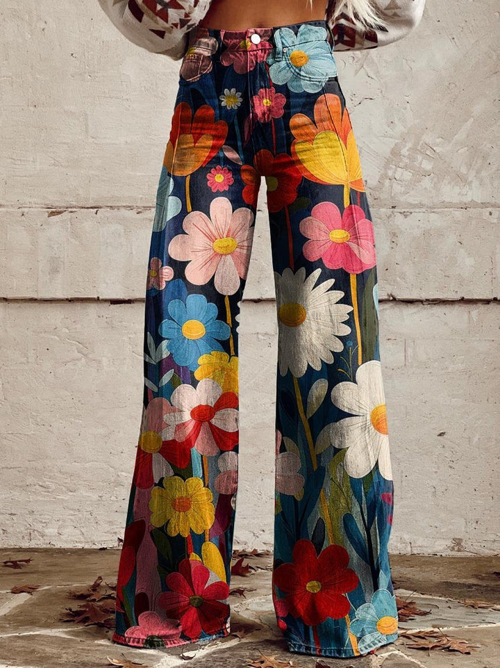 Léna™ | Comfortable Floral Wide-Leg Pants for Everyday Ease